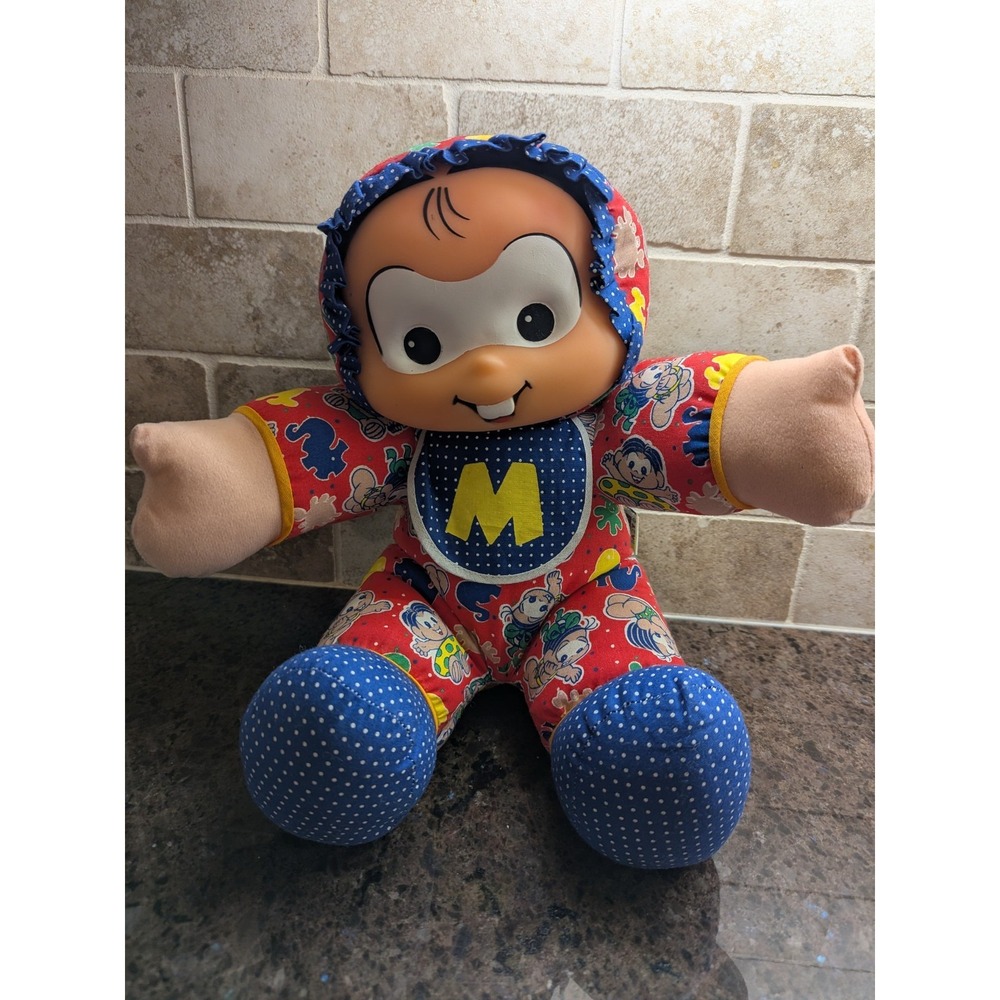 TURMA DA MONICA BRAZIL PLUSH multibrink DOLL 15" Vinyl Face Stuffed Toy Rare